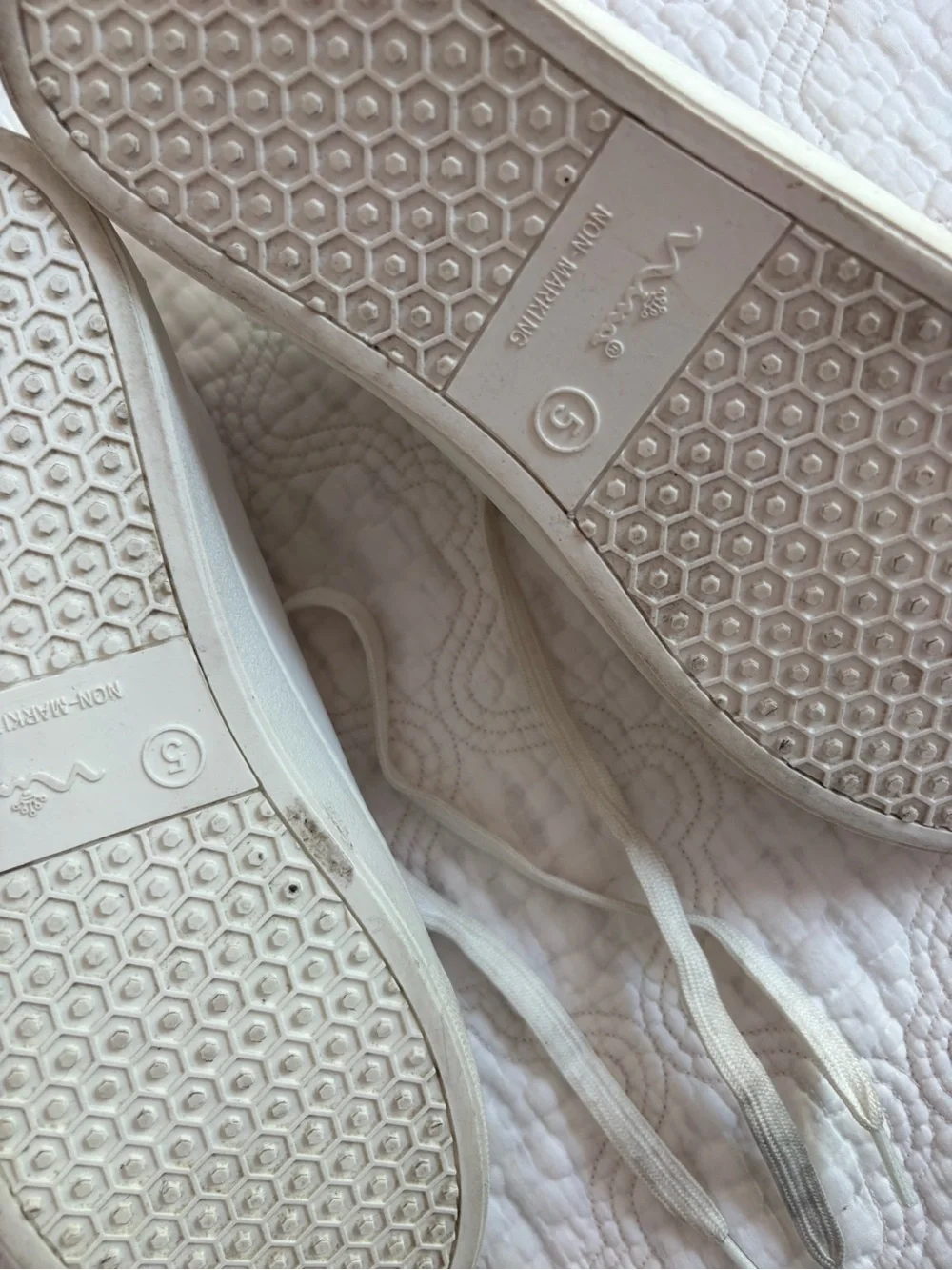 Nina White Lace-Up Sneakers with Silver Star Accents